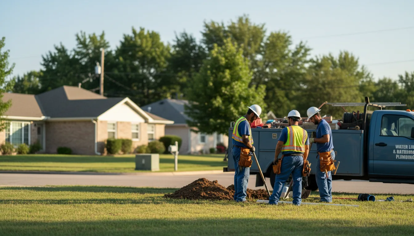 Residential water line and bathroom plumbing service in Falun, KS